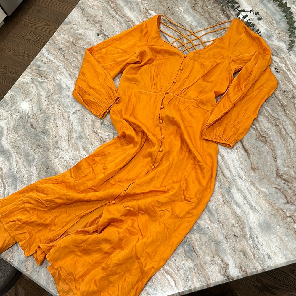 Free People Orange Maxi Dress